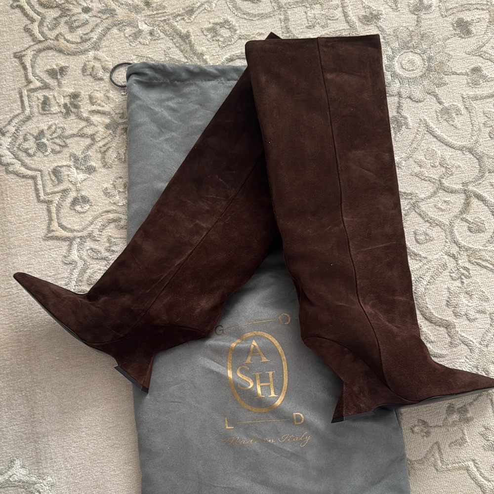 ASH Brown Suede Knee-High Boots